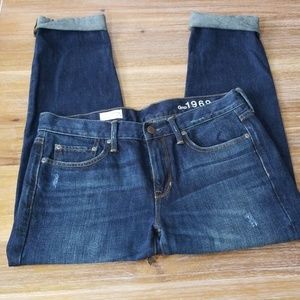 GAP Women's Boyfriend Jeans - Dark Blue